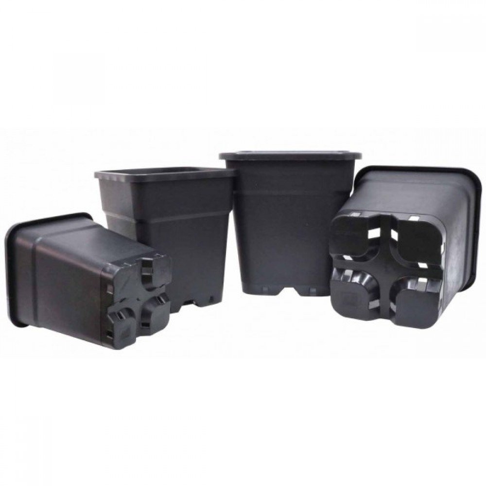 Maceta Pure Negra Cuadrada